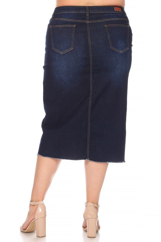 PLUS Slit Denim Skirt – Southern Grace Boutique MS