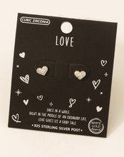 Load image into Gallery viewer, Rhinestone Heart Studs
