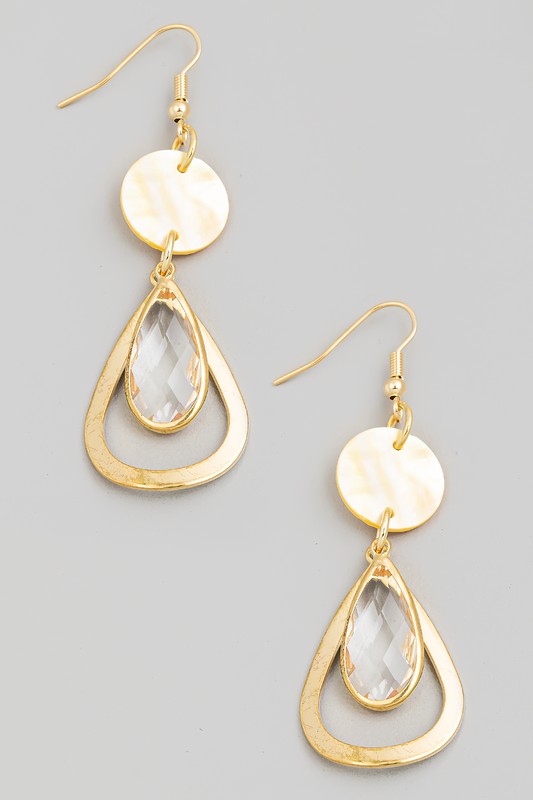 Dangle Earrings with Crystal Teardrop