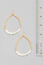 Load image into Gallery viewer, Pearl &amp; Metallic Beaded Teardrop Earrings
