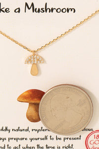 Pave Mushroom Pendant Necklace