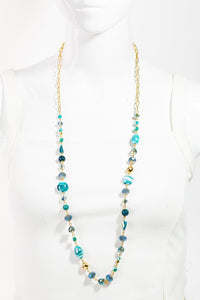 Mixed Glass Beaded Long Necklace