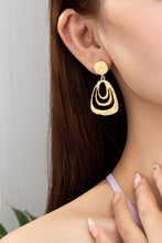 Load image into Gallery viewer, Hammered Triangle Drop Earrings
