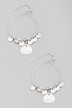 Load image into Gallery viewer, Coin &amp; Pearl Fringe Hoop Earrings
