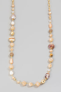 Mixed Glass Beaded Long Necklace