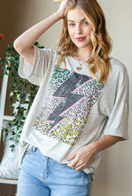 Load image into Gallery viewer, PLUS Animal Print Lightening Bolt Knit Top
