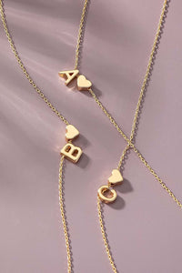 Mini Initial and Heart Necklace