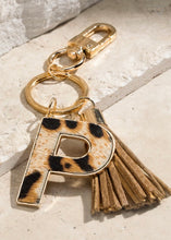 Load image into Gallery viewer, Genuine Leather Initial Letter Key Chain
