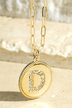 Load image into Gallery viewer, Brass Initial Crystal Necklace
